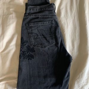 American Eagle Embroidered Mom Jeans